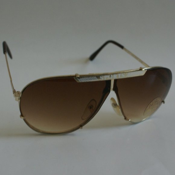 NWT TruVintage 90's semi-rimless Aviator pilot style w/"SPORTS" logo Sunglasses - Picture 7 of 10